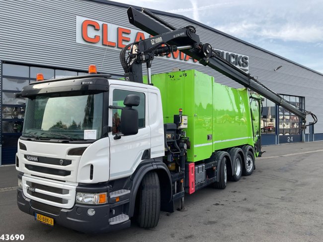 Scania  P 360 Faun 18m³ + Hiab crane + Underground Container Washing Installation (0)