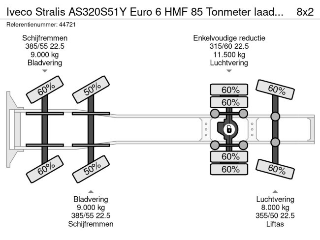 Iveco  Stralis AS320S51Y Euro 6 HMF 85 Tonmeter laadkraan + Fly-Jib (34)