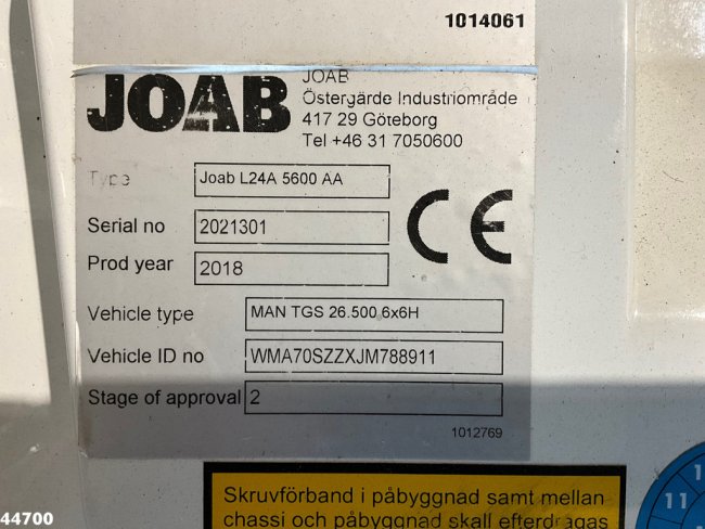 MAN  TGS 26.500 6x4 Euro 6 Joab 24 Ton haakarmsysteem (22)