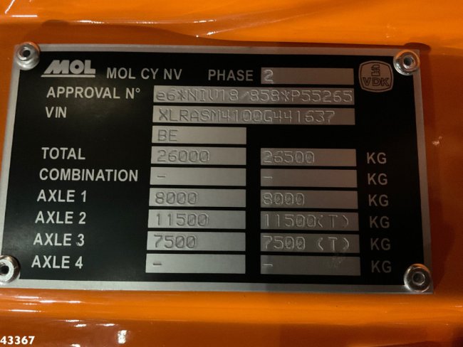 DAF  FAN CF 340 VDK 23m³ AE Weighing system (25)