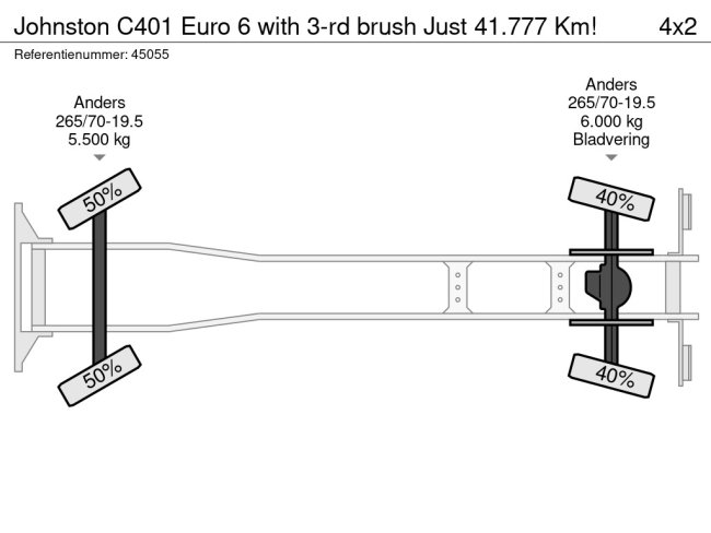 Johnston  C401 Euro 6 with 3-rd brush Just 41.777 Km! (20)