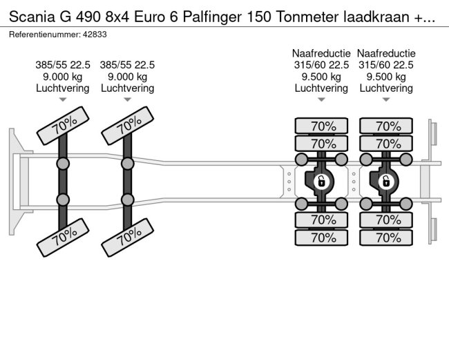 Scania  G 490 8x4 Euro 6 Palfinger 150 Tonmeter laadkraan + JIB Just 67.000 km! (36)