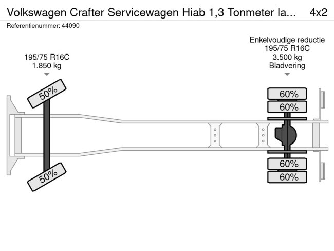 Volkswagen  Crafter Servicewagen Hiab 1,3 Tonmeter laadkraan Just 123.645 Km! (20)