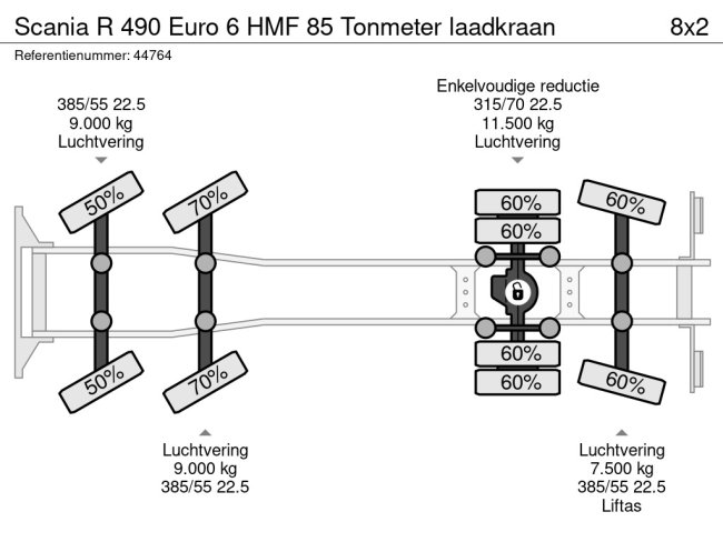 Scania  R 490 Euro 6 HMF 85 Tonmeter laadkraan (28)