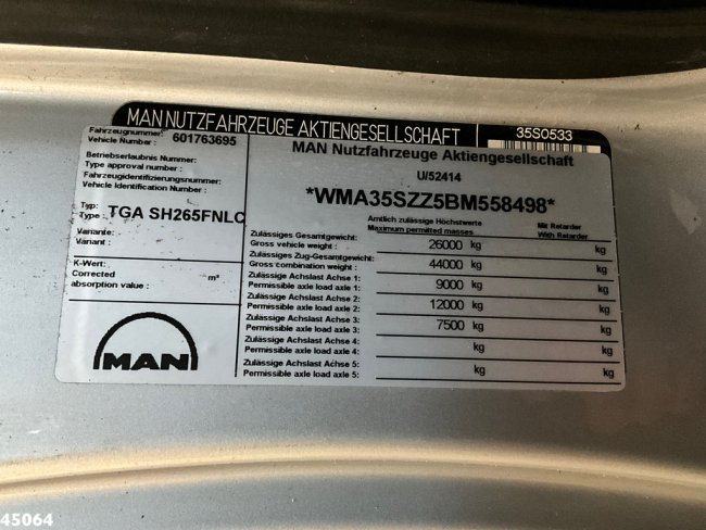 MAN  TGA 26.440 6x2 Euro 5 HMF 22 Tonmeter laadkraan Just 238.186 Km! (22)