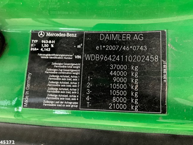 Mercedes-Benz  Arocs 3743 8x4 Euro 6 HMF 19 Tonmeter Elektrisch/Hydraulisch aangedreven Z-kraan (21)