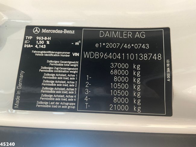 Mercedes-Benz  Arocs 3251 8x4 Euro 6 Retarder Palfinger 34 Tonmeter laadkraan + Fly-Jib Just 146.766 km! (30)