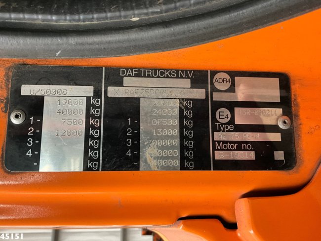 DAF  FA 75 CF 250 Ecota 7m³ kolkenzuiger Just 192.572 km! (20)