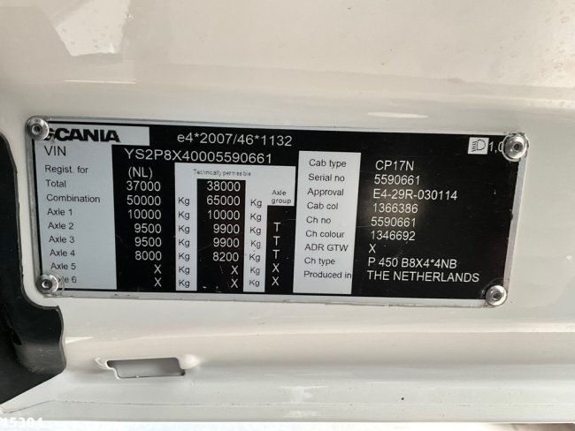 Scania  P 450 8x4 VDL 25 Ton haakarmsysteem Just 172.088 km! (21)
