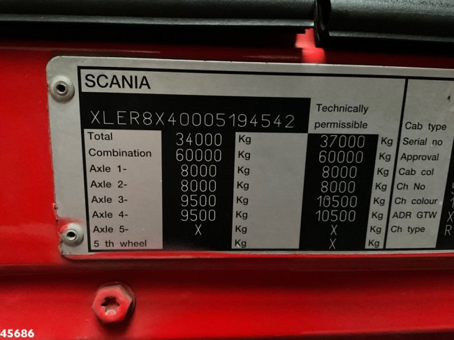 Scania  R620 V8 8x4 Hiab 105 Ton/meter laadkraan + Fly-Jib! (24)