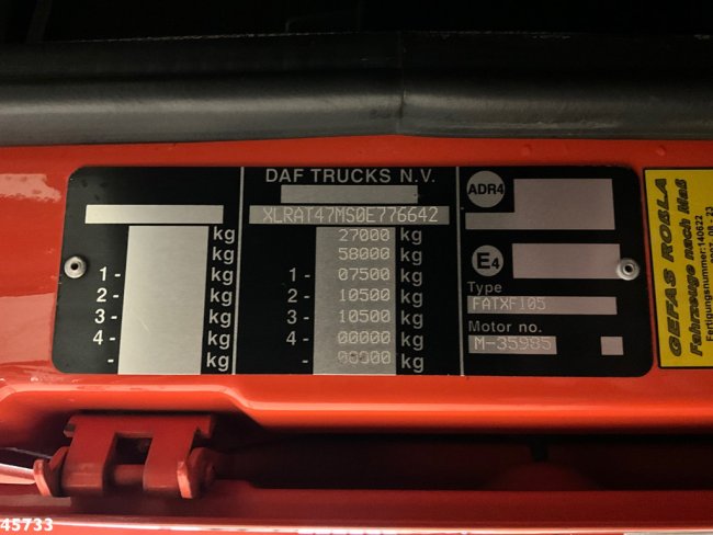 DAF  FAT 105 XF 460 6x4 Manual Full Steel Hiab 16 Tonmeter laadkraan (26)