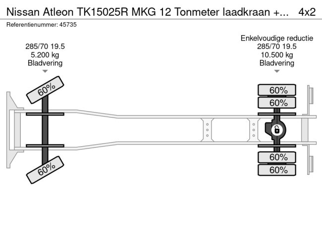 Nissan  Atleon TK15025R MKG 12 Tonmeter laadkraan + Fly-Jib Just 39.455 km! (23)