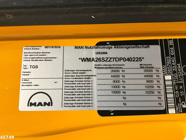 MAN  TGS 33.440 6x4 ZF Intarder Manual Full steel 21 Ton haakarmsysteem (15)