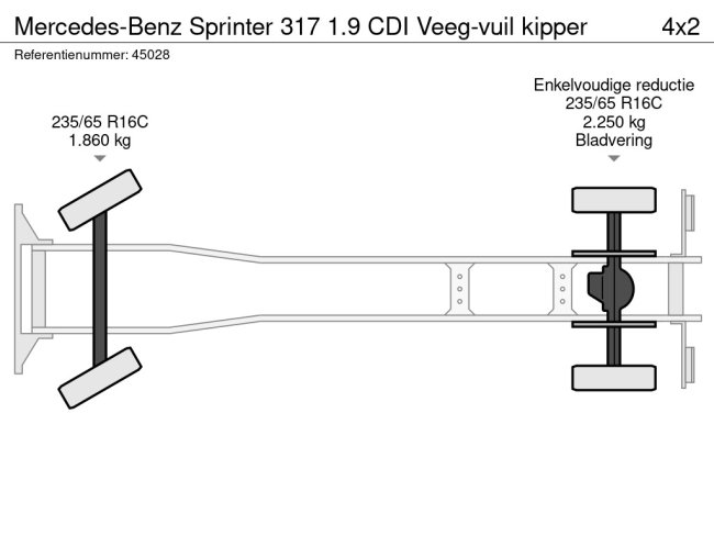 Mercedes-Benz  Sprinter 317 1.9 CDI Veeg-vuil kipper (19)
