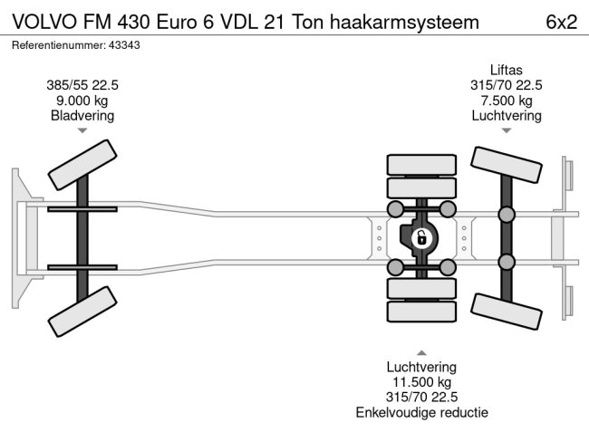 Volvo  FM 430 Euro 6 VDL 21 Ton haakarmsysteem (21)