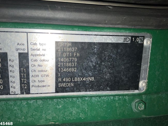 Scania  R 490 8x4 Euro 6 Effer 140 Tonmeter laadkraan + Fly-Jib Just 283.508 km (35)