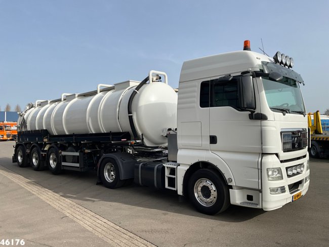 MAN  TGX 18.400 ADR trekker + Burg met Bekker LaGram Vacuüm ADR opbouw 30m³ (2)