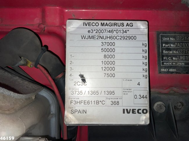 Iveco  Stralis AS260SY 8x2 Euro 6 VDL 30 Ton kabelsysteem (21)