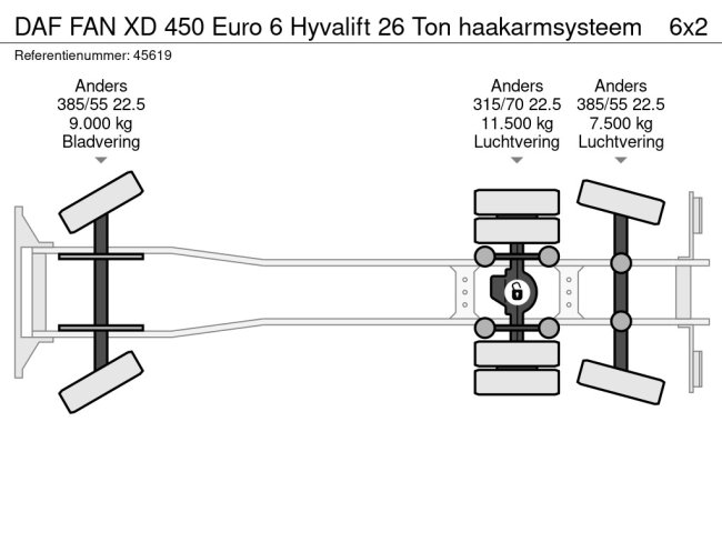 DAF  FAN XD 450 Euro 6 Hyvalift 26 Ton haakarmsysteem (23)