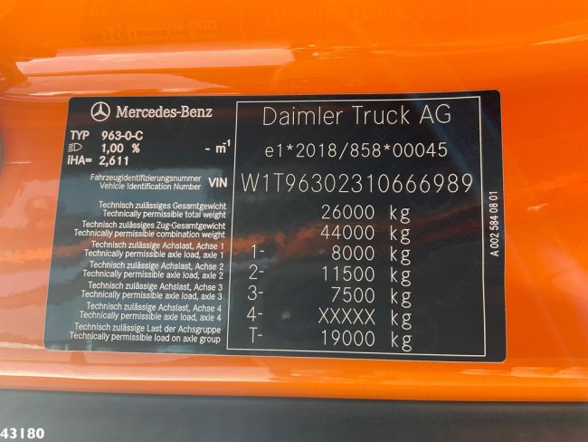 Mercedes-Benz  Actros 2643 VDL 21 Ton haakarmsysteem (17)