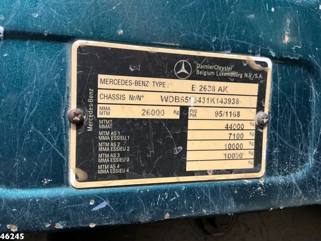 Mercedes-Benz  2638 AK V8 6x6 Manual Full steel suspension Meiller 10m³ kipper (19)