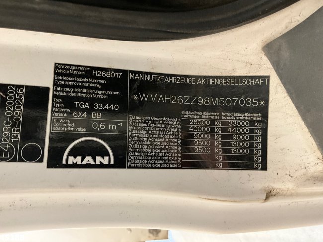 MAN  TGA 33.440 6x4 MTS Dino 8m³ Saugbagger Just 173.476 km! (20)