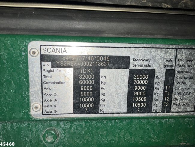 Scania  R 490 8x4 Euro 6 Effer 140 Tonmeter laadkraan + Fly-Jib Just 283.508 km (34)