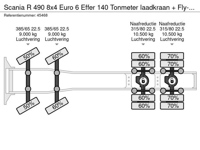 Scania  R 490 8x4 Euro 6 Effer 140 Tonmeter laadkraan + Fly-Jib Just 283.508 km (36)
