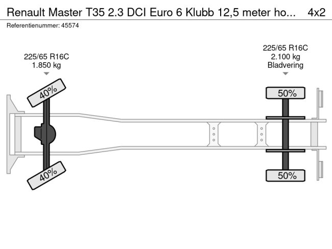 Renault  Master T35 2.3 DCI Euro 6 Klubb 12,5 meter hoogwerker (24)
