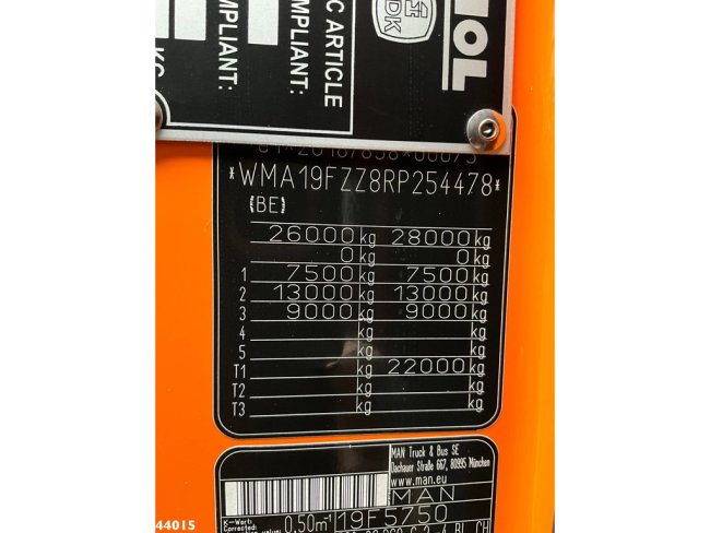 MAN  TGS 26.360 VDK 21m³, 2 compartimenten + weighing system (22)