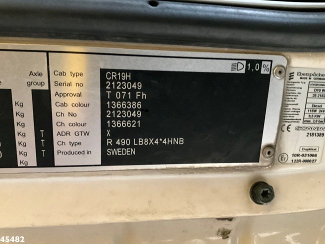 Scania  R 490 8x4 Euro 6 Retarder HMF 60 Tonmeter laadkraan + Fly-Jib (21)