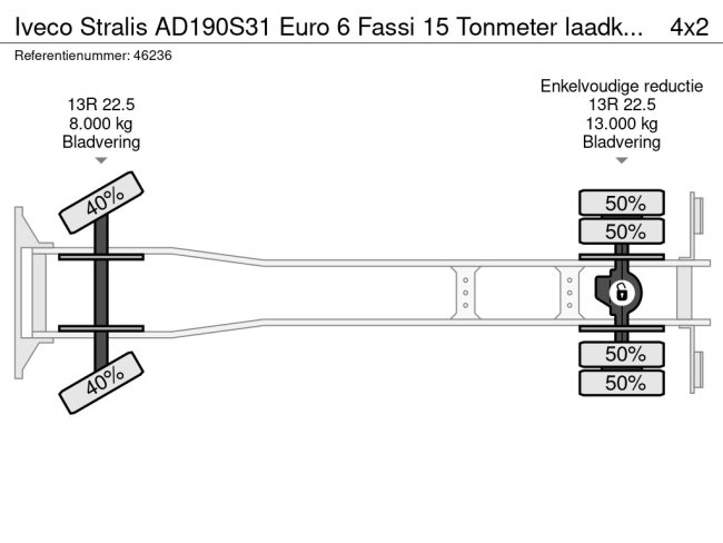 Iveco  Stralis AD190S31 Euro 6 Fassi 15 Tonmeter laadkraan Just 128.214 km! (22)
