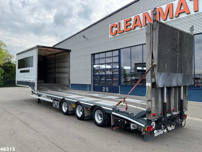 Muller  Mitteltal 3-assige dieplader met oprijrampen Machine / Heftruck transport (7)