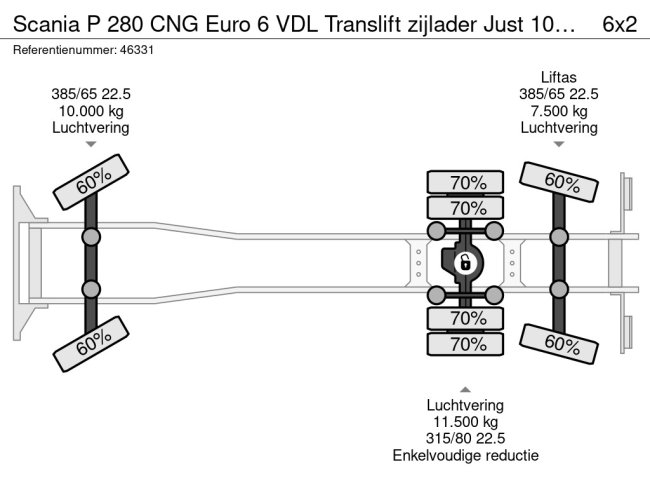 Scania  P 280 CNG Euro 6 VDL Translift zijlader Just 107.485 km! (30)