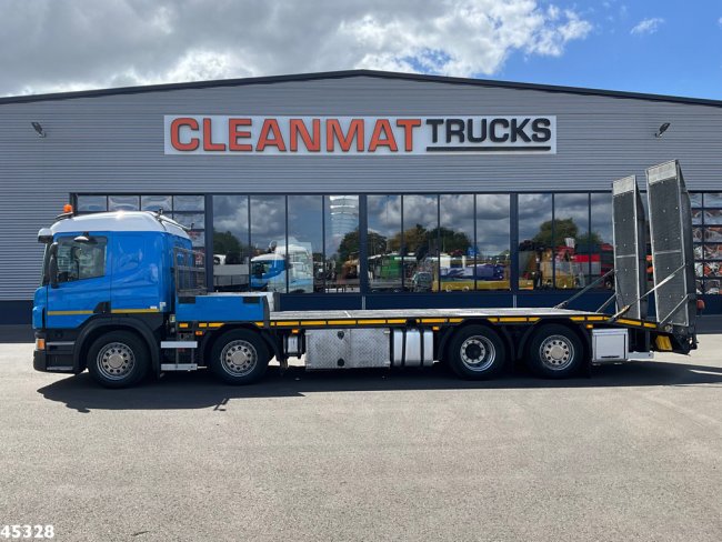 Scania  P 410 8x2 Euro 6 Retarder Autotransporter met hydraulische oprijrampen (1)