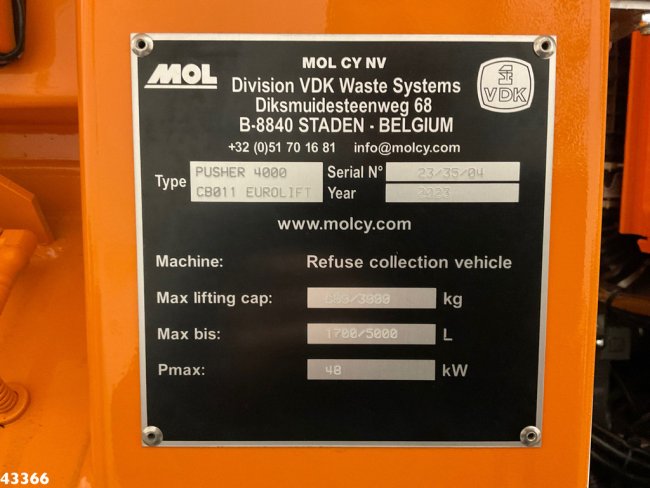 DAF  FAN CF 340 VDK 22m³ AE Weighing system (24)