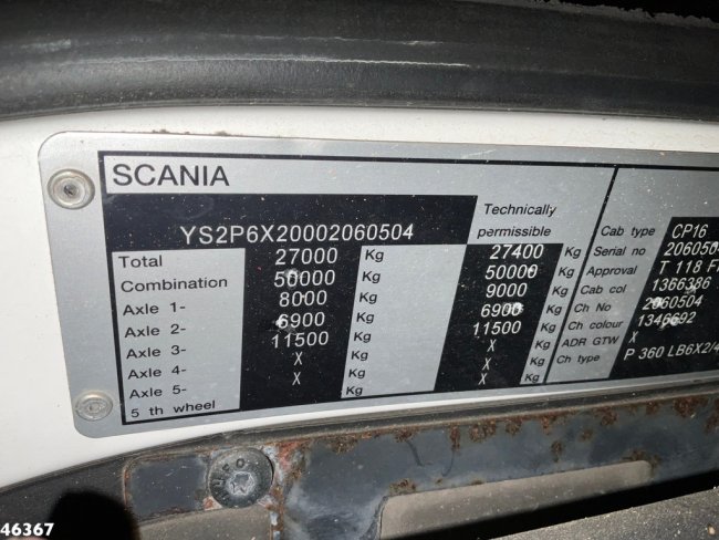 Scania  P 360 Euro 5 8x2 Hiab 28 Tonmeter laadkraan (28)