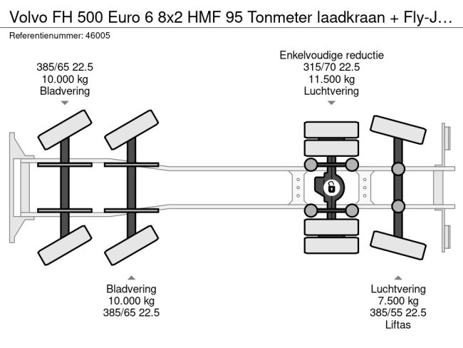 Volvo  FH 500 Euro 6 8x2 HMF 95 Tonmeter laadkraan + Fly-Jib NEW & UNUSED! (33)