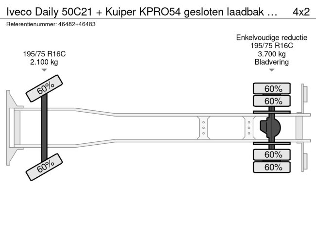 Iveco  Daily 50C21 + Kuiper KPRO54 gesloten laadbak BE-Combi Just 31.119 km! (48)
