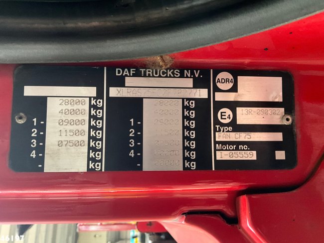 DAF  FAN 75 CF 310 Euro 5 Palfinger 36 Tonmeter laadkraan + Fly jib (30)