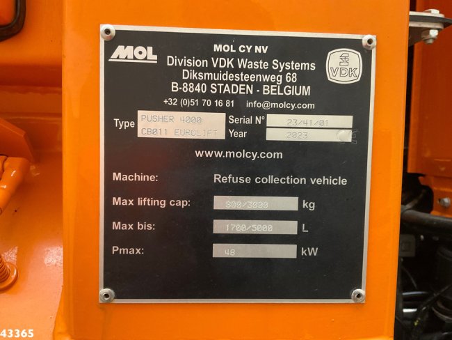 DAF  FAN CF 340 VDK 22m³ AE Weighing system (20)