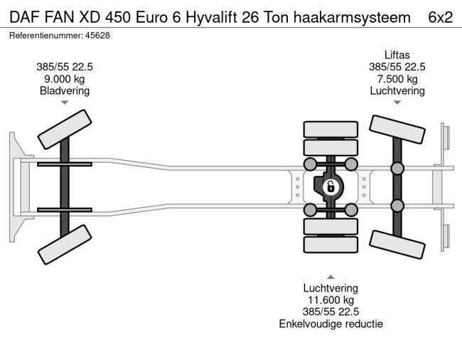 DAF  FAN XD 450 Euro 6 Hyvalift 26 Ton haakarmsysteem (19)