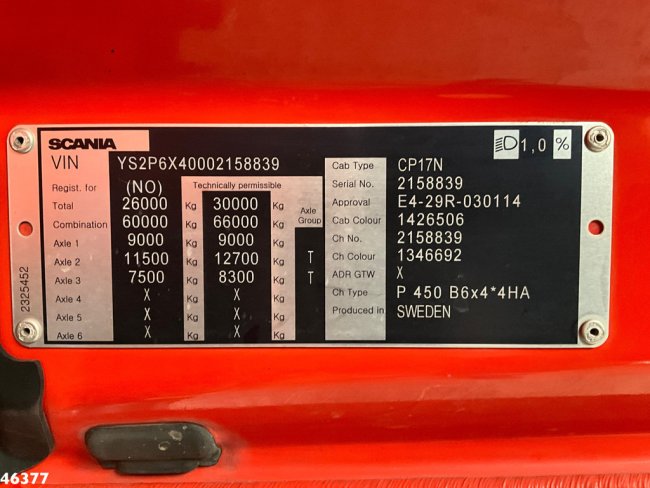 Scania  P 450 XT 6x4 Euro 6 Kaiser 15m³ Vacuum/Saug (26)