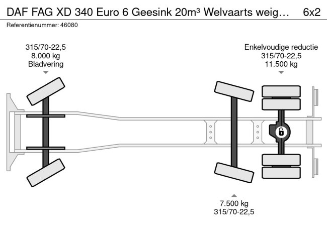 DAF  FAG XD 340 Euro 6 Geesink 20m³ Welvaarts weighing system (27)