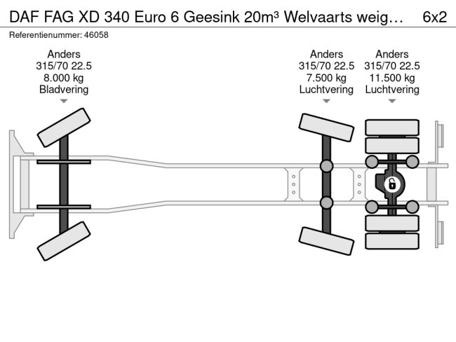 DAF  FAG XD 340 Euro 6 Geesink 20m³ Welvaarts weighing system (27)