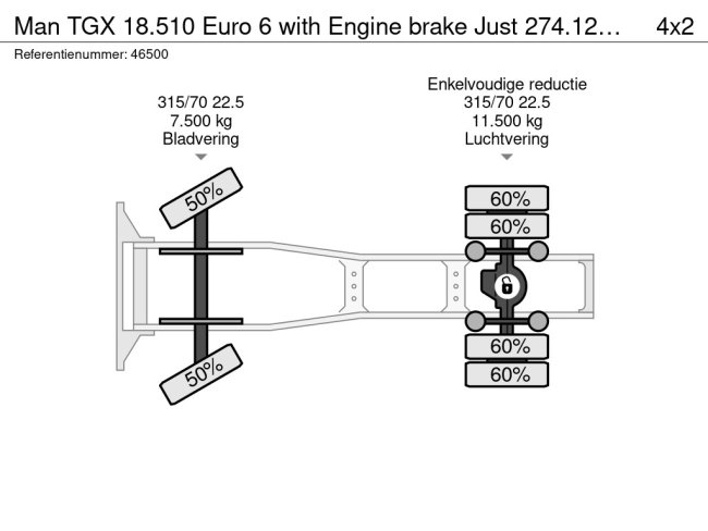 MAN  TGX 18.510 Euro 6 with Engine brake Just 274.127 km! (20)
