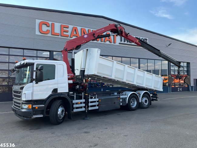 Scania  P 340 Euro 6 CNG HMF 25 Tonmeter laadkraan (0)