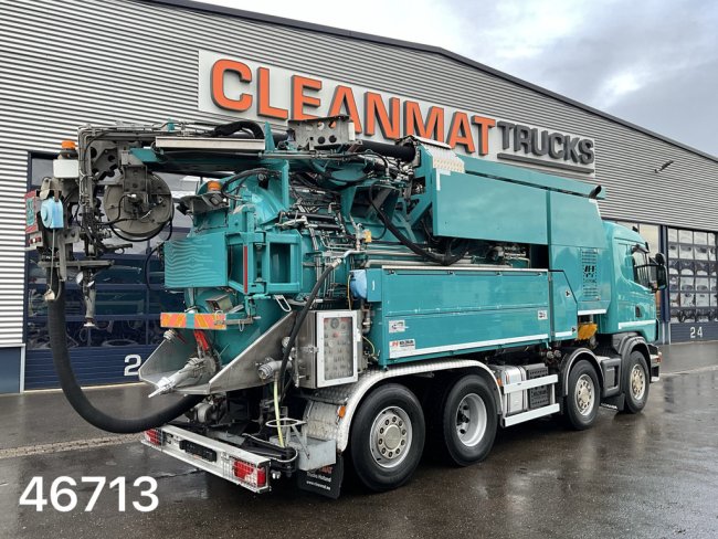Scania  G 480 8x2 Holzmaan 15m³ Combi kolkenzuiger Recycler (5)