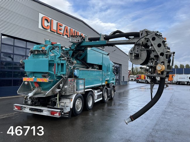 Scania  G 480 8x2 Holzmaan 15m³ Combi kolkenzuiger Recycler (9)
