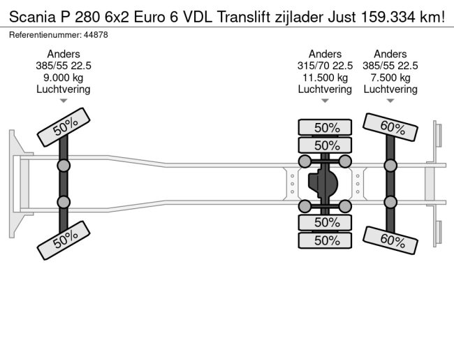 Scania  P 280 6x2 Euro 6 VDL Translift zijlader Just 159.334 km! (22)